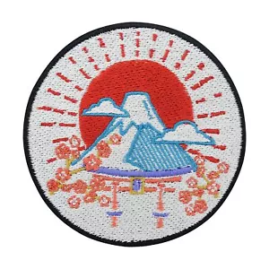 Japan Fuji Berg Patch | Rote Sonne Patches, Kirschblüten Bügelbilder, Reisen DIY - Bild 1 von 5