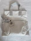 Kipling Eleva Nylon Shoulder Tote Bag, KI2362 Alabaster Tonal / White NWT