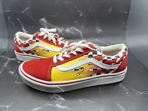 Vans Old Skools Red Flame Checkerboard U.S. Jr size 6 No Box - Picture 1 of 7