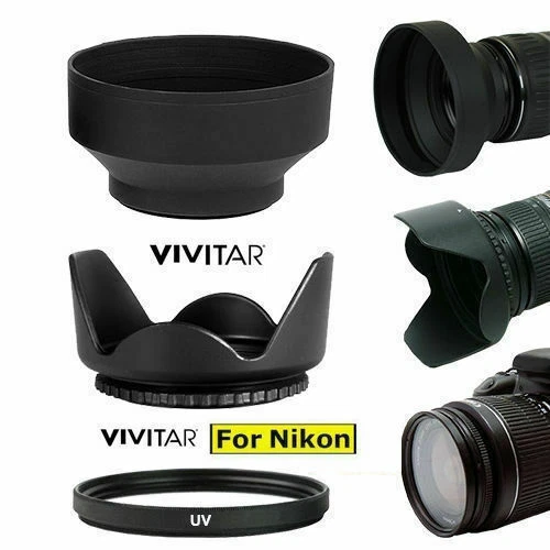67mm LENS HOOD + RUBBER HOOD + UV FILTER FOR Nikon AF-S NIKKOR 85mm f/1.8G Lens - Image 1 of 4