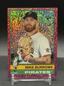 2025 Topps Heritage Pink Sparkle Chrome Mike Burrows RC #328 Pirates - Picture 1 of 2