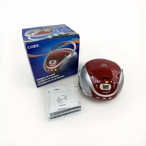 Coby CX-CD241 Tragbarer CD Player AM/FM Radio – Rot/Silber – Neu Offene Verpackung - Bild 1 von 11