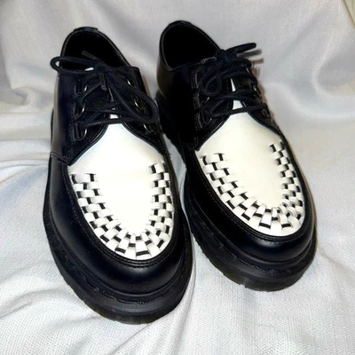 NEW Dr. Martens Platform Ramsey Creepers Black and White Men's 7 / Womens 8 - Image 1 of 4