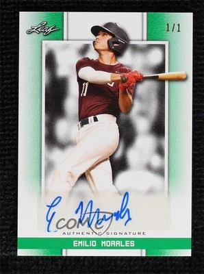 2019 Leaf Perfect Game National Showcase 1/1 Emilio Morales #BA-EM1 Auto 0v2f - Image 1 of 3