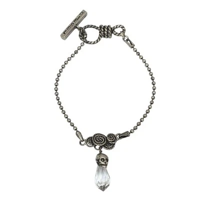 Diesel Mujer Cristal Calavera Pulsera Sv925 Longitud 19cm Lujo Elegante Urbano Italia Foto 1 de 4