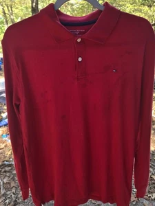 polo tommy Hilfiger uomo xl,rossa,manica lunga 0702c,r12 - Foto 1 di 4