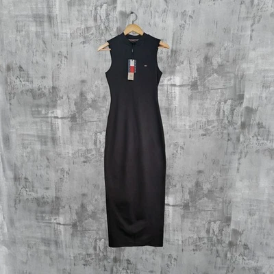 Tommy джинсы черный насмешливый шеи без рукавов макси обтяжку платье маленький DW0DW17929 - Изображение 1 из 4