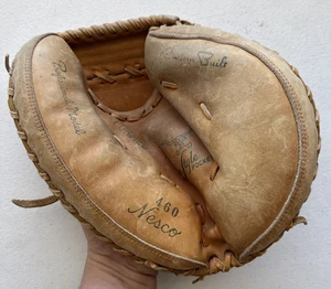 Vintage Nesco Catchers Mitt N460 Pro Modell RHT Leder Baseball All Star Handschuh - Bild 1 von 21