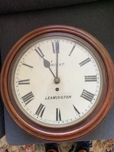 Good Genuine Old 12" English Fusee Dial Wall Clock By Bright Of Leamington Spa - Picture 1 of 12