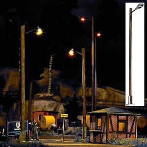Busch 8737 Spur TT Tropfenbahnhof/Bahnsteiglampe auf Holzpfosten mit gelber LED - Bild 1 von 1