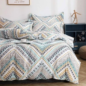 Boho Duvet Cover Queen, 100% Cotton Chic Bohemian Bedding Sets 3 Pieces Bohem... - Picture 1 of 8