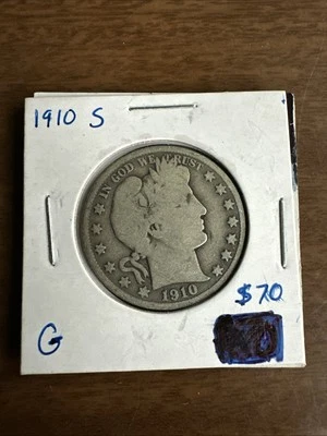 1910-S Barber Half Dollar 90% Silver - Image 1 of 2