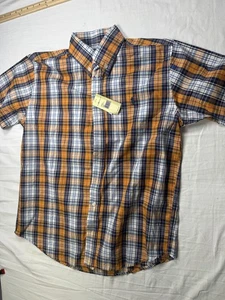 Polo Ralph Lauren camicia uomo 2XL arancione blu a quadri bottoni classici 2 cotone - Foto 1 di 12