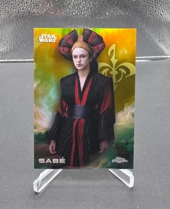 2025 Topps Chrome Star Wars Sabe Gold Refractor 18/50 Card #159 - Picture 1 of 2
