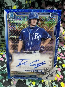 Tyler Gentry - #015/150 - ON-CARD AUTO - BLUE MEGA MOJO - 2021 Bowman Chrome 1st - Picture 1 of 2