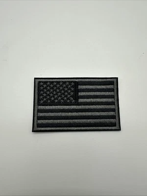 Tactical Gray And Black American Flag Patch Iron/Sew On - Image 1 of 4