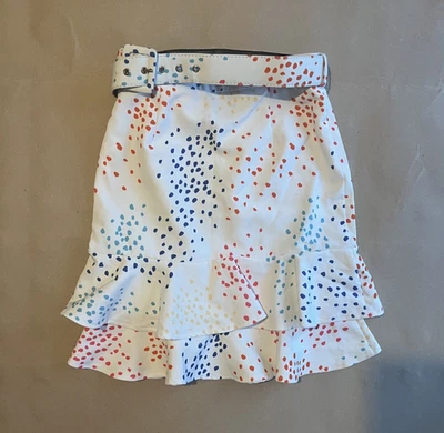 Coast Belted Spot Ruffle Skirt Women's Size UK 6 - Image 1 of 4
