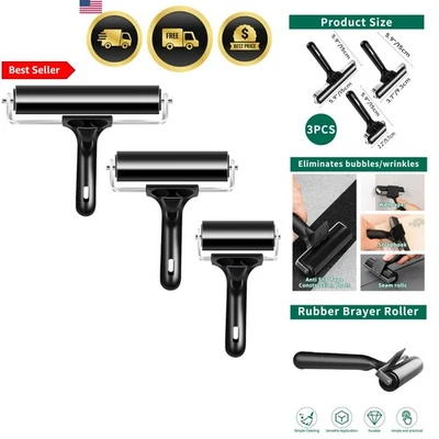 Rodillos de goma Brayer para grabado artesanía pintura paquete de 3 2,4 4 5,9 pulgadas Foto 1 de 4