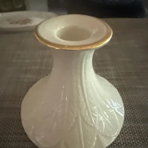 Lenox Keramik Greenfield Kerzenständer 3,5" hoch Goldrand Vintage - Bild 1 von 4