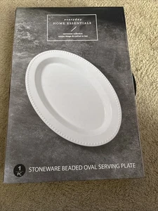 Everyday Home Essentials Stoneware Beaded Oval Serving Plate - Picture 1 of 1