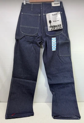 VTG 70s  ROEBUCKS Sears Carpenter Jeans 32x32 Blue Denim Dark Triple Stitch  NWT - Image 1 of 4