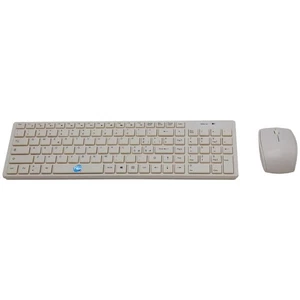 Wireless Mouse And Keyboard Kit Italian Layout ITA QWERTY White Universal - Picture 1 of 7