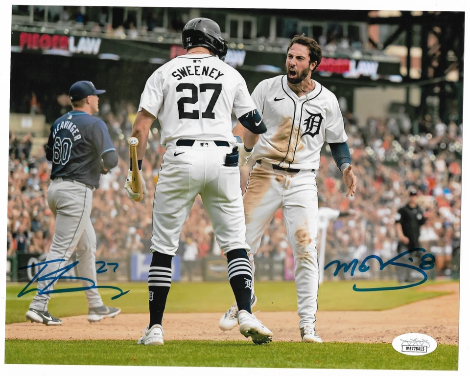 Detroit Tigers TREY SWEENEY/MATT  VIERLING Dual  Signed 8x10 Photo JSA - Image 1 of 1