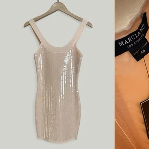 MARCIANO Dress Women Size XS Pink Thalia Mini Bodycon Sequin Bandage Party Dress - Picture 1 of 7