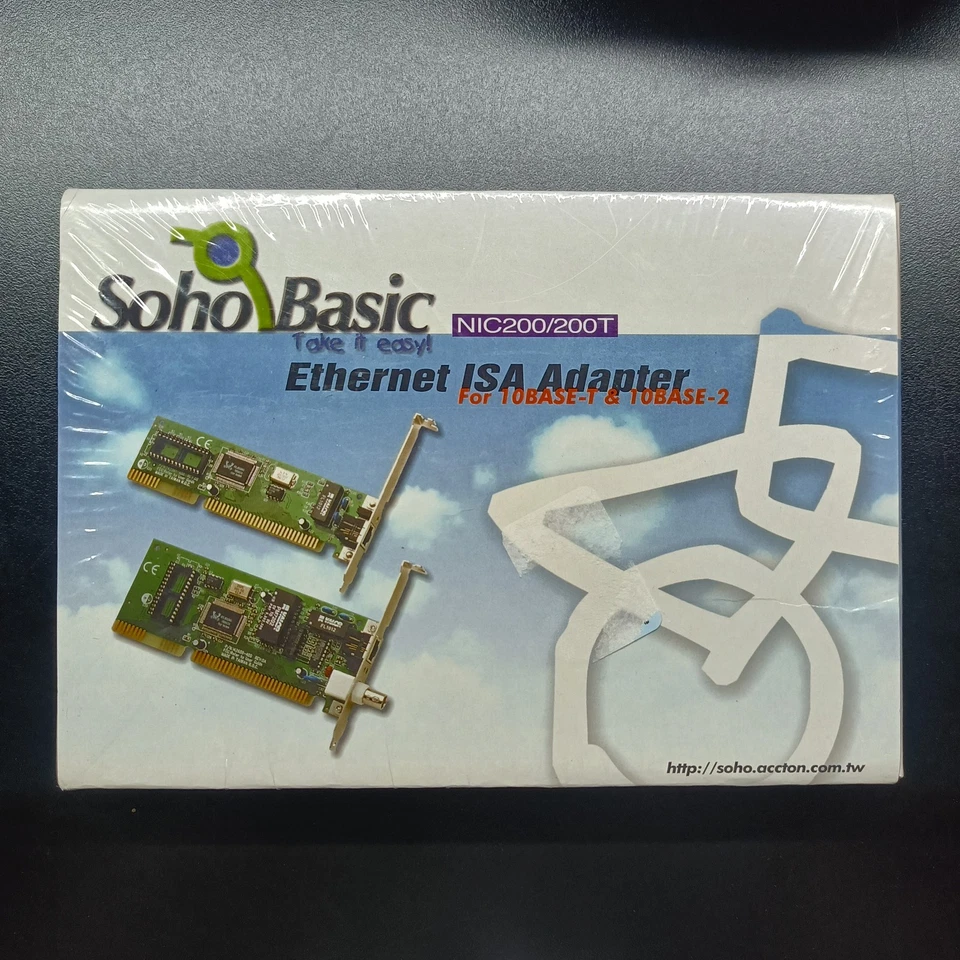 ACCTON Soho Basic NIC200/200T  ISA Ethernet Adapter for 10BASE-T & 10BASE-2 NEW - Image 1 of 4