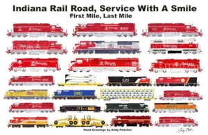 Póster horizontal de Indiana Rail Road 11""x17"" firmado por Andy Fletcher - Imagen 1 de 1