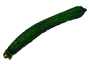 MCM Art Glass CUCUMBER Vegetable Decor Handblown Murano-Style Green 7.5"X1" - Picture 1 of 7