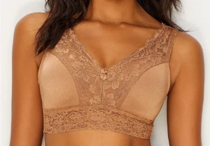 Rhonda Shear 583-521 Nude Mocha Pin Up Bra with Back Closure, Size 2X - Picture 1 of 2