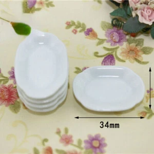 4PC Dolls House Miniatures Porcelain Kitchen Dish Plates 1:12 Scale Tableware# - Picture 1 of 3