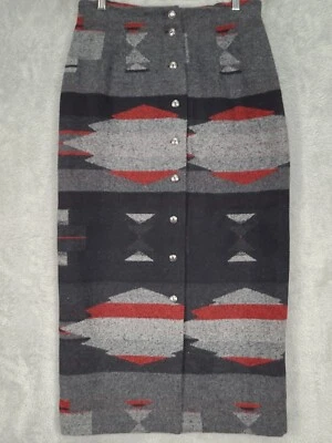 Винтажная юбка на пуговицах Northern Isles размер 6 ацтекский узор шерстяная смесь новая с ценниками - Изображение 1 из 4