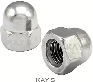 GHIANDA ESAGONALE A CUPOLA UNF A2 ACCIAIO INOX 10 1/4" 5/16" 3/8" 1/2" 5/8" 1/2" - Foto 1 di 5