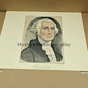 Reimpresión litográfica de doble cara Currier & Ives de Geroge Washington/Lincoln 12x15 pulgadas - Imagen 1 de 2