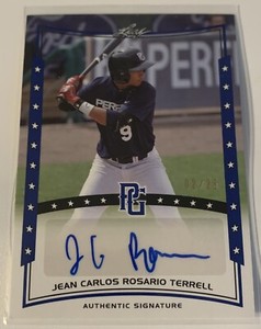 JEAN CARLOS ROSARIO TERRELL 2014 Leaf Perfect Game Showcase Auto Blue #2/25