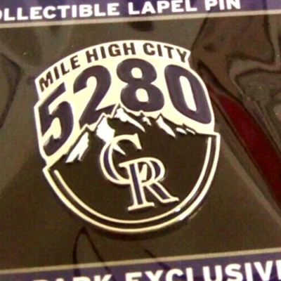 Mile High City 5280 Colorado Rockies pin CR logo MLB c45069 - Image 1 of 4