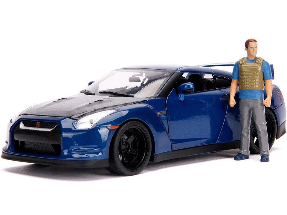 Fast and Furious Brians 2009 Nissan GTR Figure Working Lights 1 18 Jada 31142