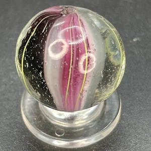 Handmade Purple & Pink Solid Core Marble Rare Vintage Marbles 0.748” - Picture 1 of 16