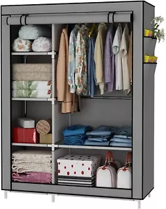 Kleiderschrank Faltschrank Wäscheschrank Schrank Kleidung 105x45x170cm Grau C200 - Bild 1 von 6