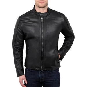 WILLIAM RAST NEW Men's Black Leather Motorcycle Jacket XXL TEDO - Picture 1 of 2