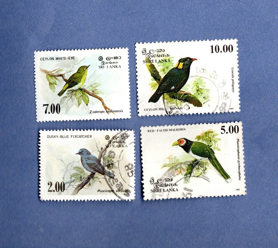 SRI LANKA BIRDS USED 4 VALUES - Image 1 of 1