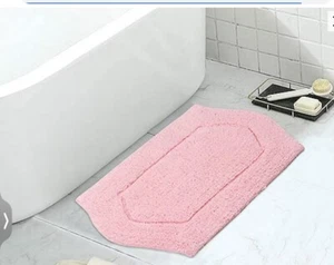 Home Weavers Inc Waterford Quick Dry 17X24 Inch Bath Rug Pink 100% Cotton - Picture 1 of 13