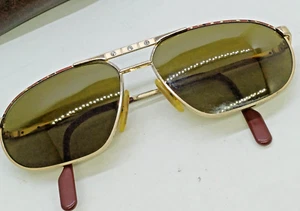 RARE VINTAGE ALPINA TORTUGA SANTOS AVIATOR PILOT GOLD.P SUNGLASSES 1980 GERMANY - Picture 1 of 20