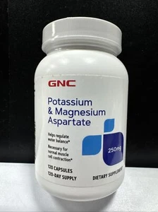 ✨GNC POTASSIUM & MAGNESIUM ASPERTATE 120 Capsules/120 Day Supply- Exp.06/2027✨ - Picture 1 of 4