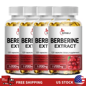 Berberine Supplement 1200mg per Serving - Heart Health Support - 120/240/480Caps - Picture 1 of 12