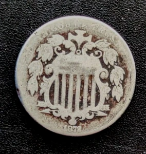 1872 Shield Nickel 5 Cent Coin Clear date, good detail - Picture 1 of 2
