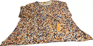 Ruby Rd. 4x Color fall pullover boat neckline with triangle cutout 3/4 sleeve - Picture 1 of 4