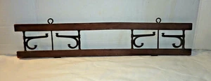 Antike Garderobe / Hutablage aus Holz & Eisen zum Aufhängen - Bild 1 von 3